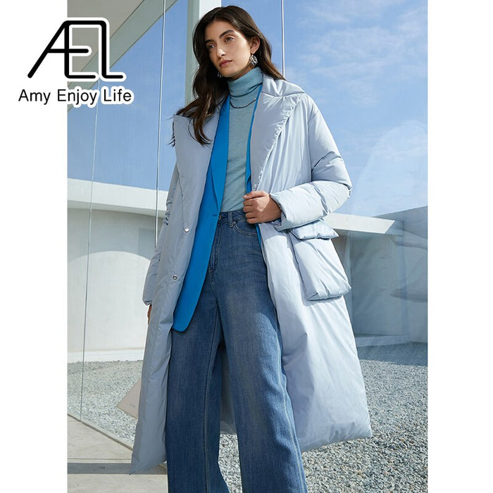 Longline Lapel Down Jacket