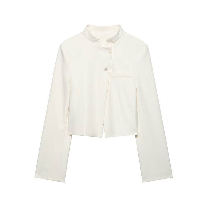 Cropped Long-Sleeve Blazer