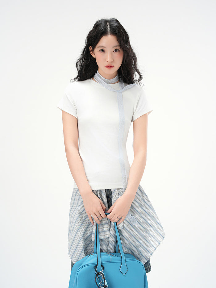 Fitted Cotton Crew-Neck T-Shirt
