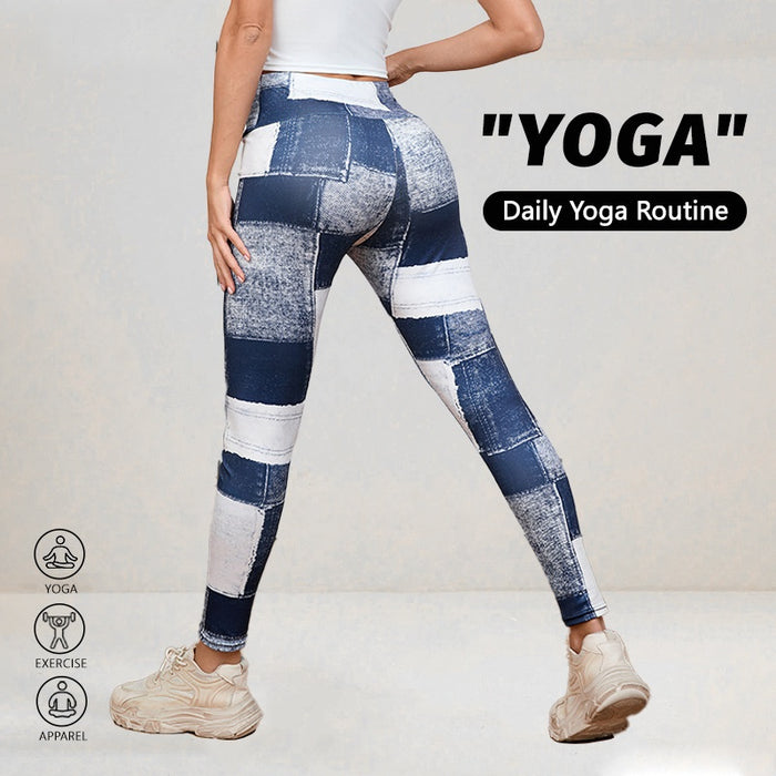 Plaid Peach-Print Active Leggings
