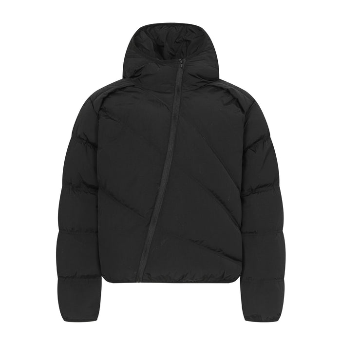 Asymmetric-Zip Puffer Jacket