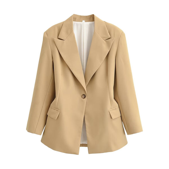 Chaqueta de solapa elegante de corte entallado