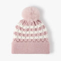 Striped Pom-Pom Knit Hat