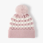 Striped Pom-Pom Knit Hat