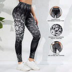 Pantalones de yoga para mujer con estampado de acuarela, de cintura alta, control de abdomen, levantamiento de glúteos, de secado rápido