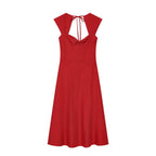 Robe sans manches à encolure carrée et dos nu torsadé