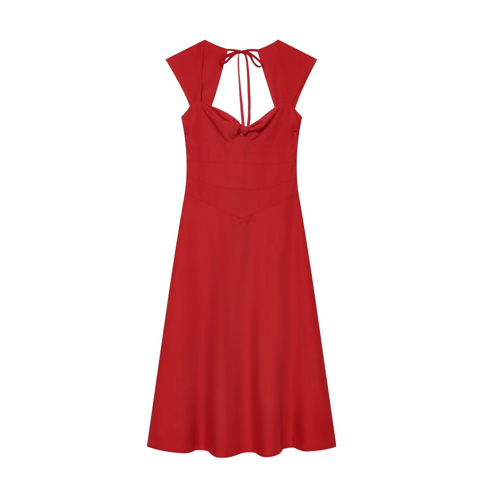 Robe sans manches à encolure carrée et dos nu torsadé
