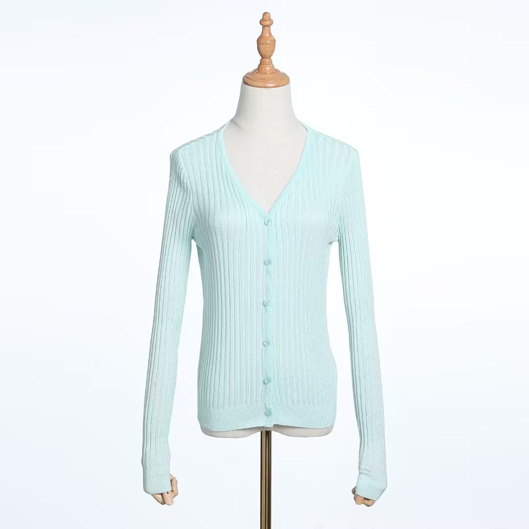 Slim-Fit V-Neck Knit Cardigan