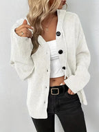 Pull à capuche uni et boutonné