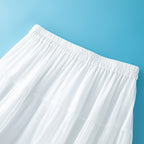 Silk-Lace Embroidered Flared Skirt