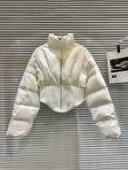 Cropped Spliced Puffer Jacket