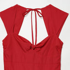 Robe sans manches à encolure carrée et dos nu torsadé