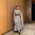 Polka-Dot Slit Maxi Dress