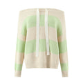 Striped One-Shoulder Bow Sweater