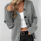 Pull à capuche uni et boutonné