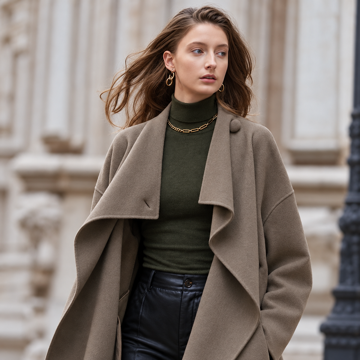 Double-Faced Belted Wool Coat