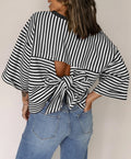 Striped Bow-Back Pullover Top