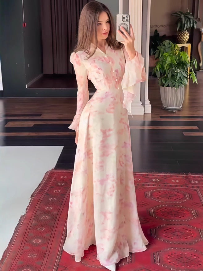 Printed Flared-Sleeve Maxi Dress — product image 4