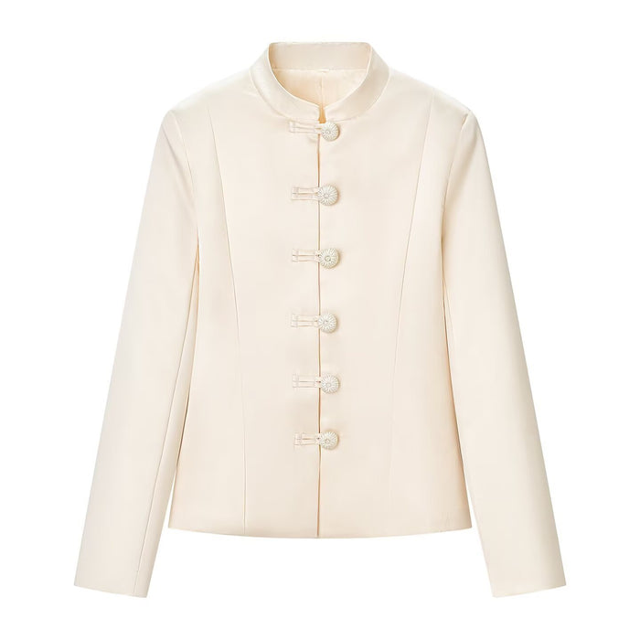 Satin Belted Buckle Jacket