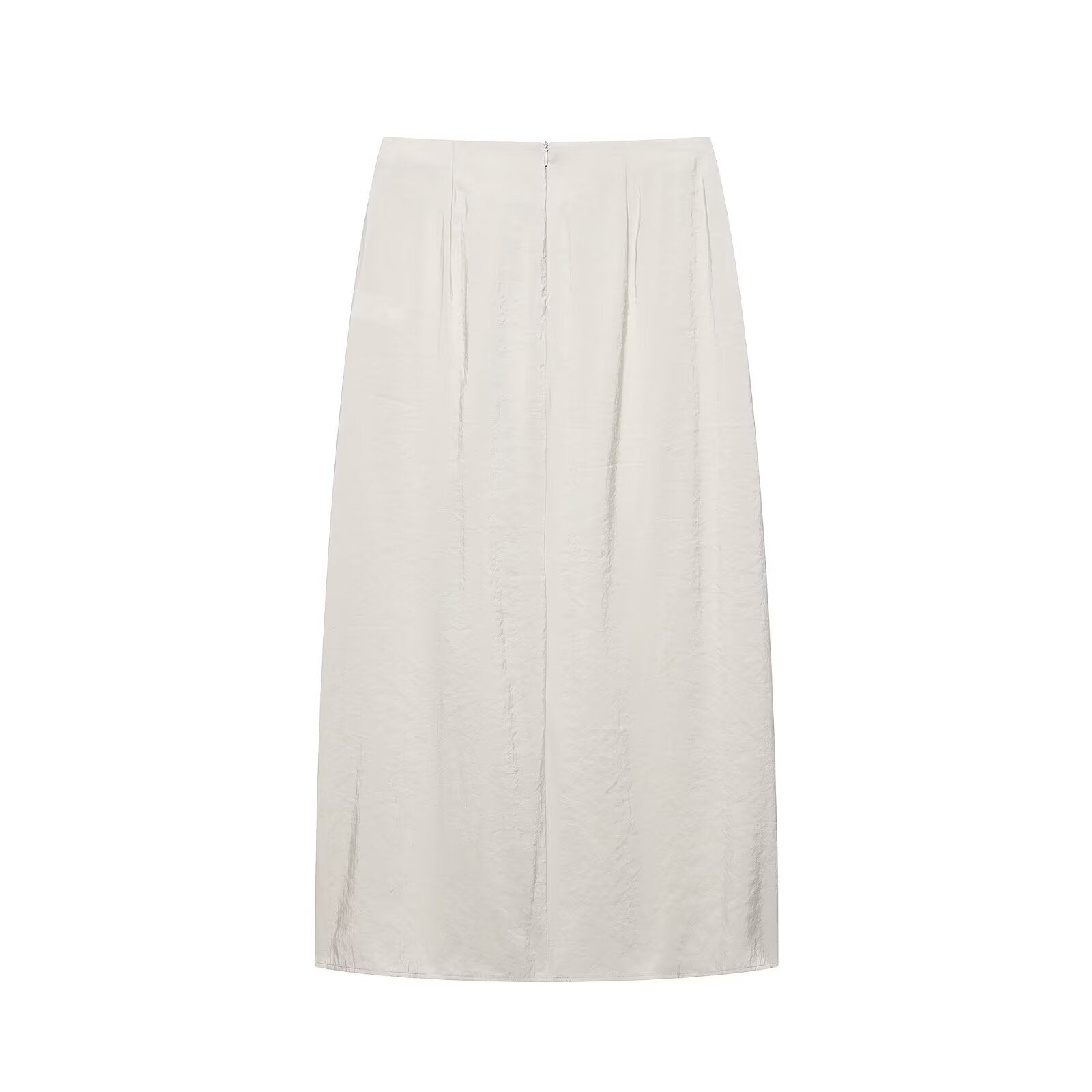 Elegante falda midi con pañuelo anudado y pliegues