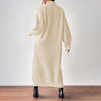 High-Neck Knit Maxi Dress