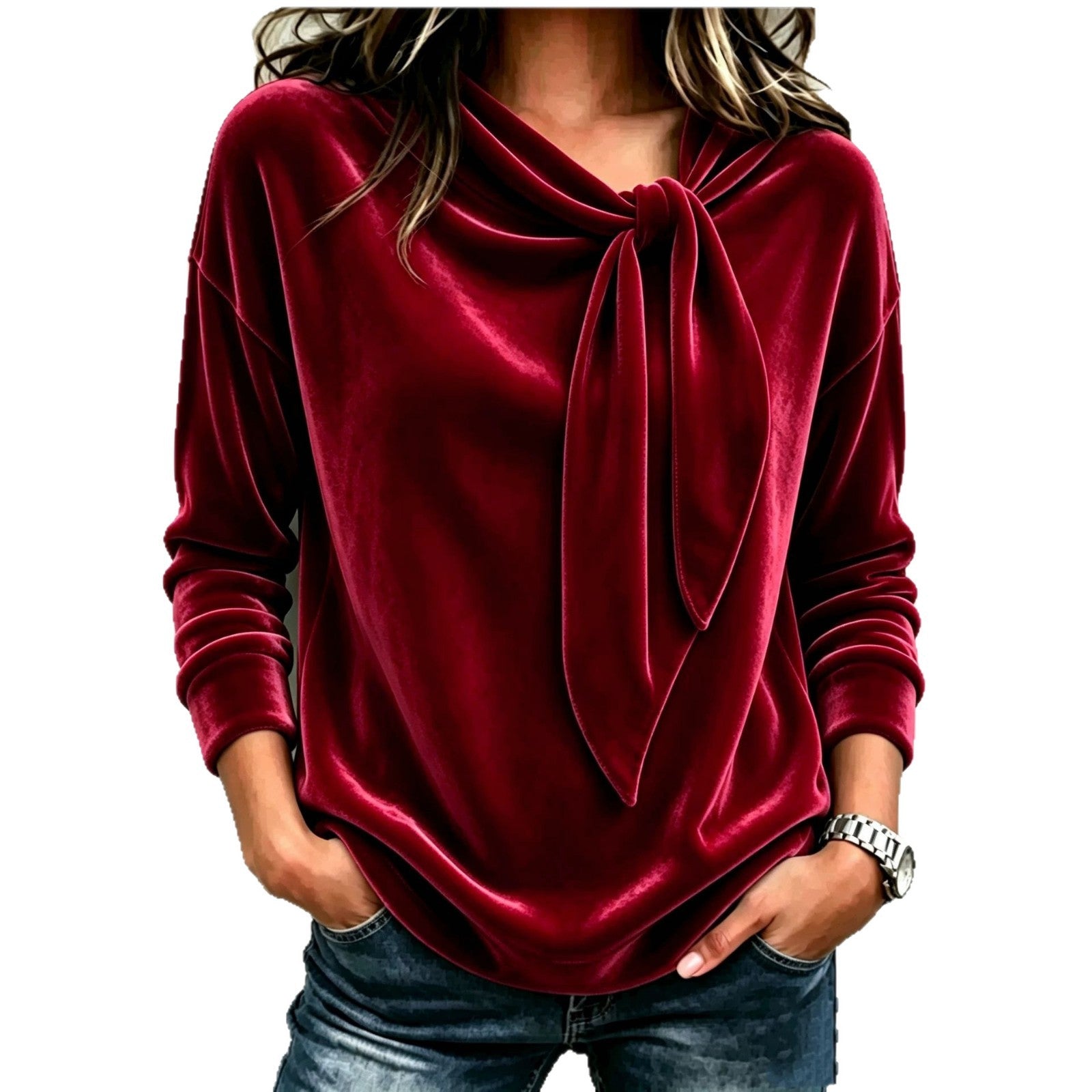 Bow-Tie Long-Sleeve Top