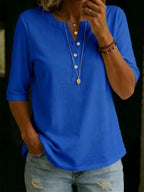Classic Solid Henley Top