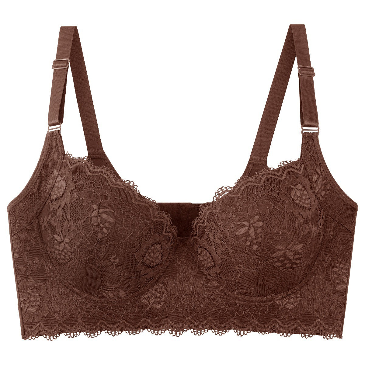 Soutien-gorge sans coutures en dentelle pour femme avec armatures, push-up, maintien latéral, anti-affaissement, décolleté plongeant, grande taille