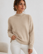 Ribbed Mock-Neck Sweater