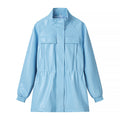 Stand-Collar Belted Faux-Leather Jacket