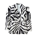 Veste de costume à rayures zébrées, taille cintrée à lacets et épaules larges