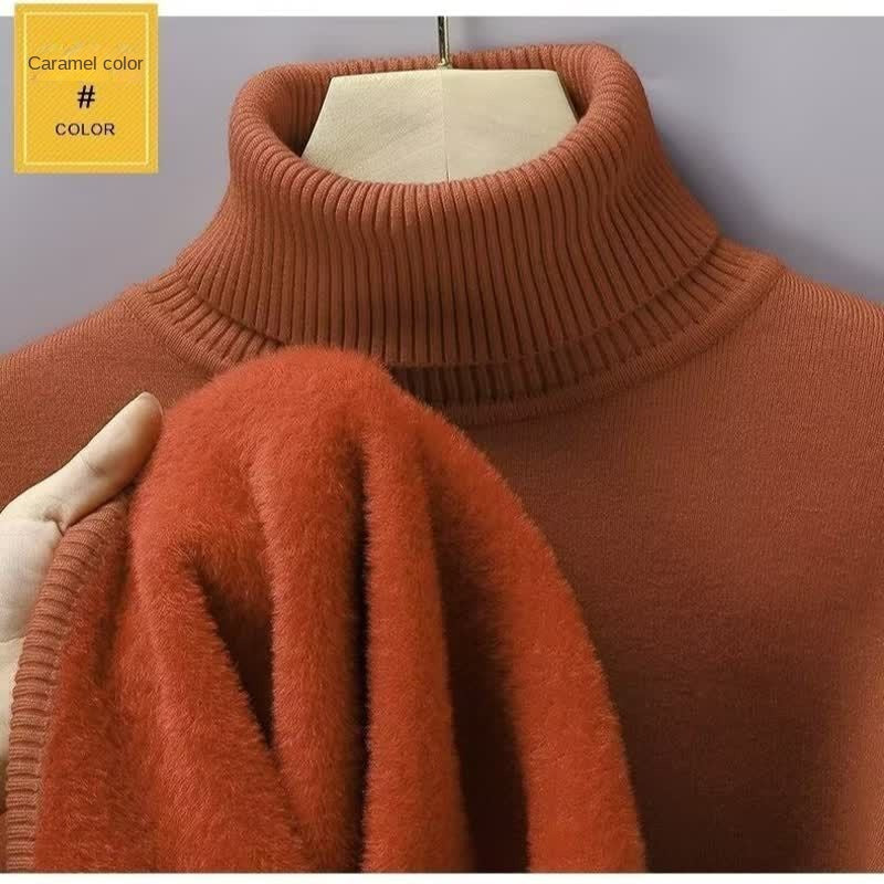 Fleece-Knit Turtleneck Sweater