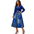 Floral Washed-Denim Midi Skirt — product image 19