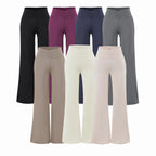 Pantalon de yoga décontracté évasé pour femme, taille mi-haute, extensible et toucher frais