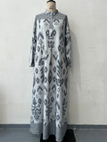Autumn Floral Long-Sleeve Dress