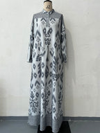 Autumn Floral Long-Sleeve Dress