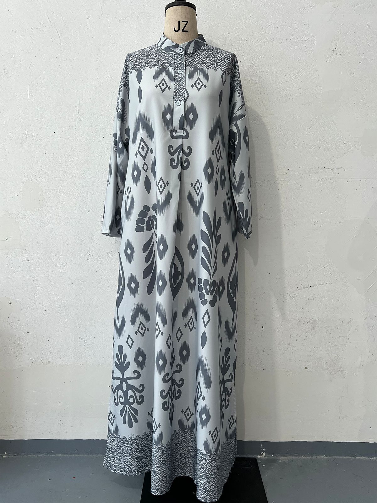 Autumn Floral Long-Sleeve Dress