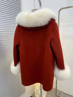 Fox-Fur Trim Wool-Blend Cape product image 7