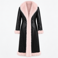 Faux Leather Coat with Faux Fur Lining