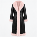 Faux Leather Coat with Faux Fur Lining