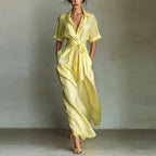 Solid Cinched-Waist Dress - view 4