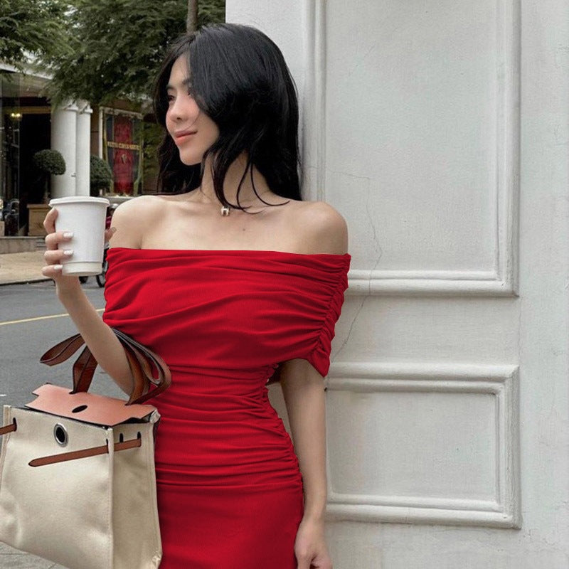 One-Shoulder Pleated Maxi Dress — product image 14