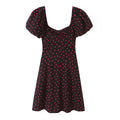 Polka-Dot Puff-Sleeve Mini Dress