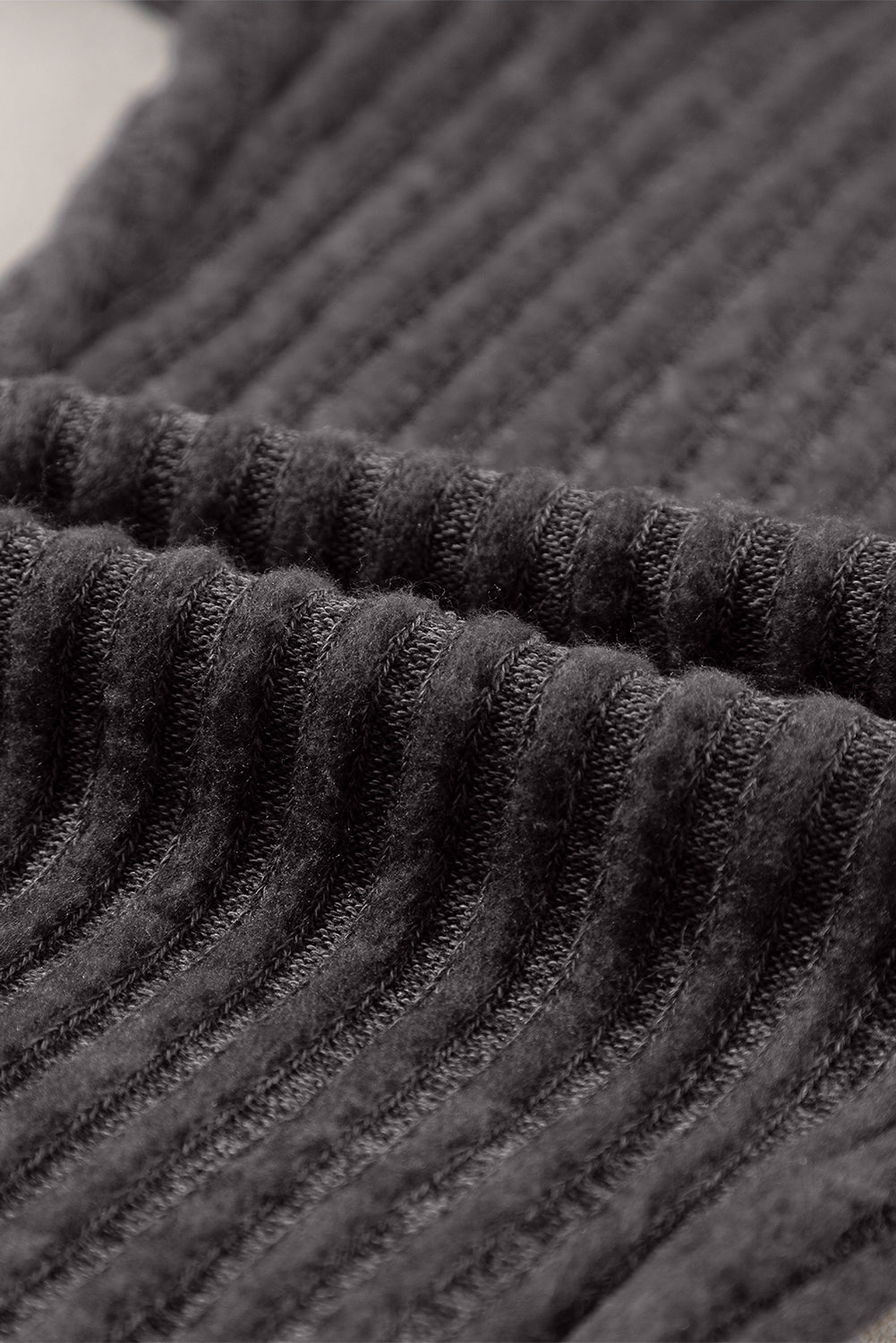 Legging en maille texturée côtelée à large ceinture gris foncé