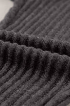 Legging en maille texturée côtelée à large ceinture gris foncé