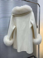 Fox-Fur Trim Wool-Blend Cape product image 8
