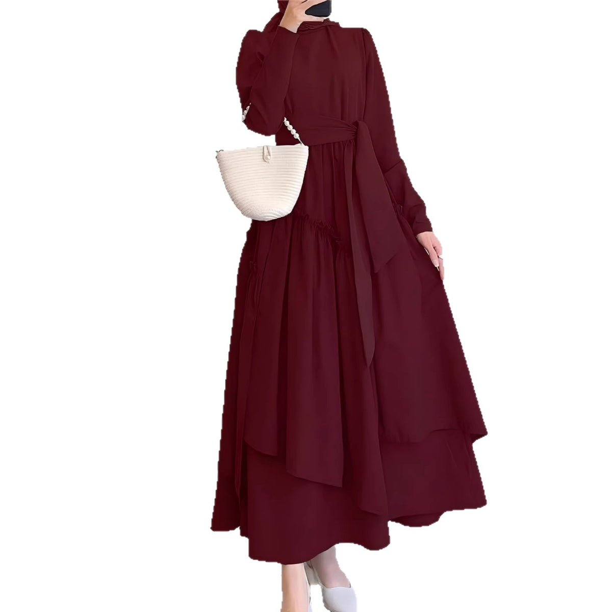 High-Waist Flowing Maxi Dress
