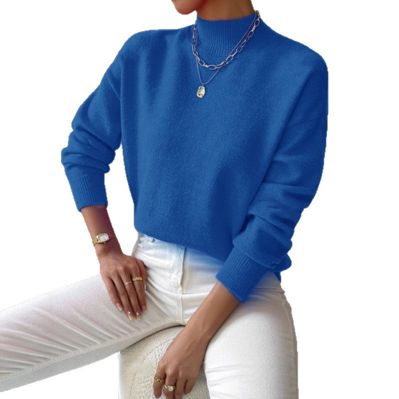 Ribbed Mock-Neck Sweater