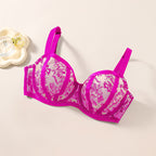 Plus-Size Mesh-Lace Minimizer Bra - view 3