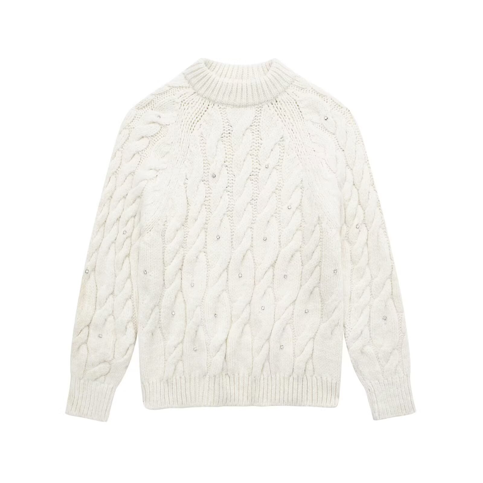 Textured Crew-Neck Knit Sweater